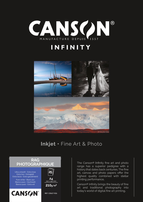 CANSON® INFINITY RAG PHOTOGRAPHIQUE 210 GSM - MATTE