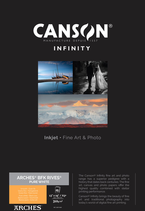 CANSON® INFINITY ARCHES® BFK RIVES® PURE WHITE 310GSM - MATTE