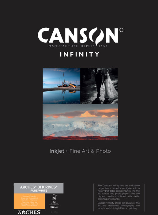 CANSON® INFINITY ARCHES® BFK RIVES® PURE WHITE 310GSM - MATTE