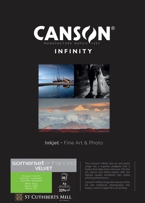 CANSON® INFINITY SOMERSET ENHANCED VELVET WHITE 330 GSM