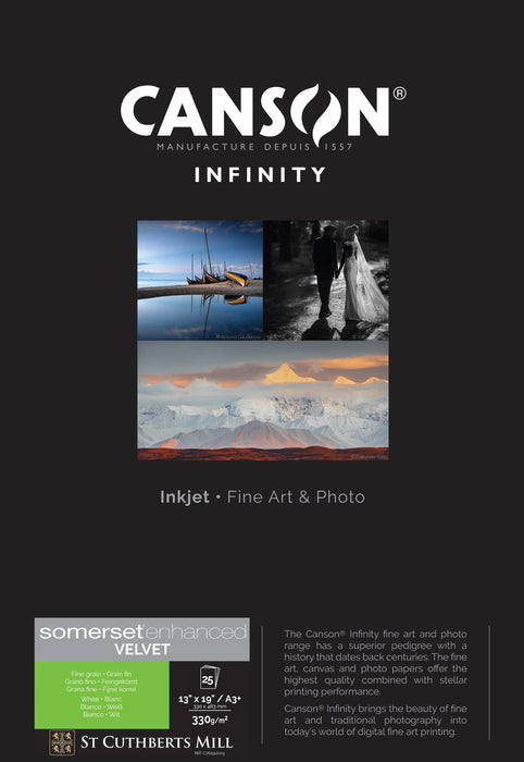 CANSON® INFINITY SOMERSET ENHANCED VELVET WHITE 330 GSM