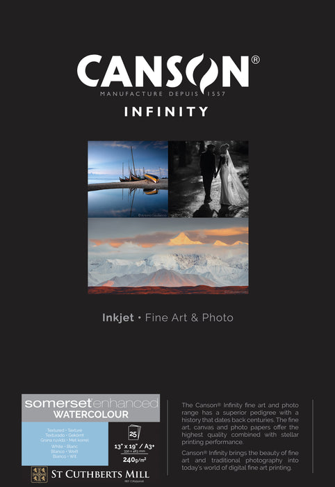 CANSON® INFINITY SOMERSET ENHANCED WATERCOLOUR WHITE 240GSM