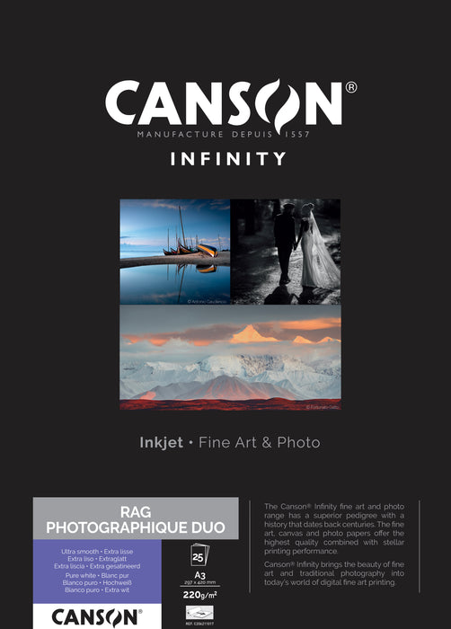 CANSON® INFINITY RAG PHOTOGRAPHIQUE DUO 220 GSM - MATTE