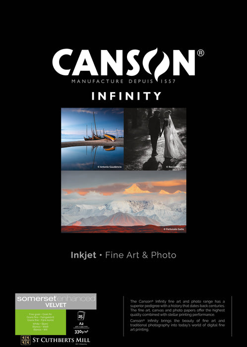 CANSON® INFINITY SOMERSET ENHANCED VELVET WHITE 330 GSM