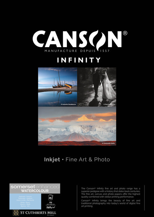 CANSON® INFINITY SOMERSET ENHANCED WATERCOLOUR WHITE 240GSM
