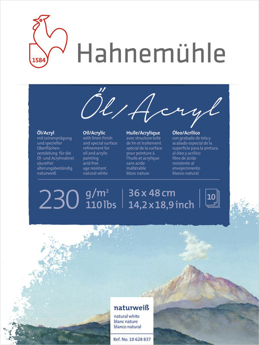 Hahnemühle Oil & Acrylic Paint Board: Oil & Acrylic 230 gsm (Block)