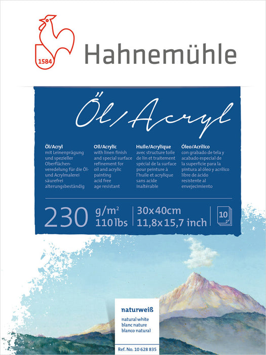 Hahnemühle Oil & Acrylic Paint Board: Oil & Acrylic 230 gsm (Block)