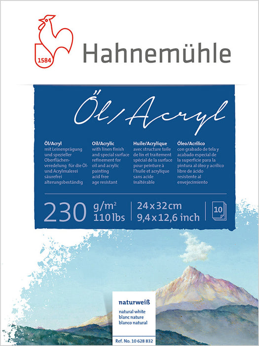Hahnemühle Oil & Acrylic Paint Board: Oil & Acrylic 230 gsm (Block)