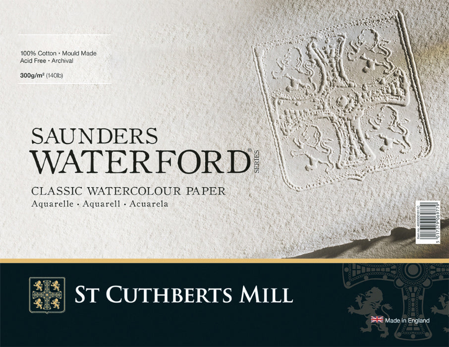 St Cuthberts Mill Saunders Waterford® Watercolour Paper - 300g/m² (140lb) - White - HP - 560mm x 760mm (22” x 30”)
