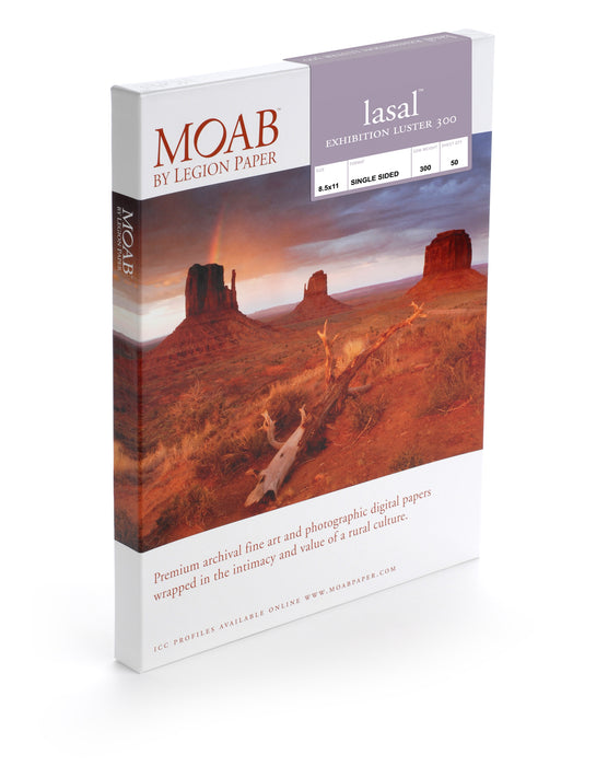 Moab Paper - Lasal - Exhibition Luster 300 gsm - A4, A3+ & A2 - Single Sided (50 Sheets)