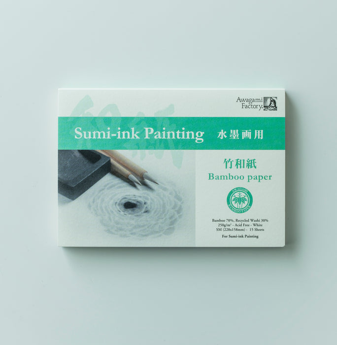 Awagami Art Pad - Bamboo Sumi-ink Painting - Signature board - 24.2cm x 27.2cm - (15 Sheets)
