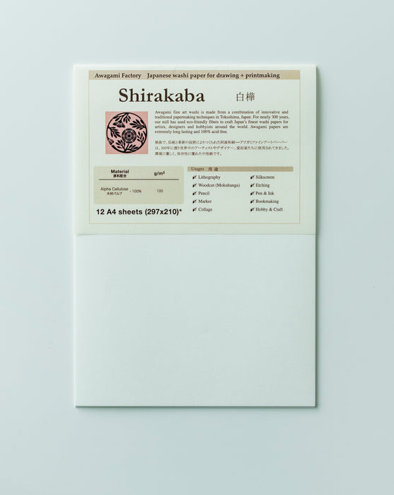 Awagami Fine Art Paper Pack - Shirakaba - 100 gsm- A4 - (12 Sheets)