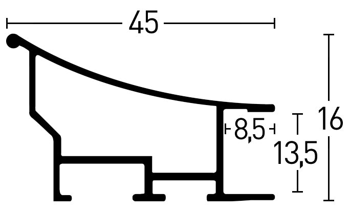 Nielsen Aluminium Metal Frame Profile 220 P220 - 2220018 Walnut