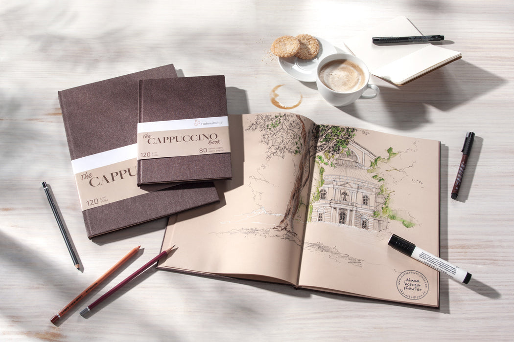 Hahnemühle The Cappuccino Book - 120 gsm -  A5, and A4 - 40 Sheets / 80 Pages