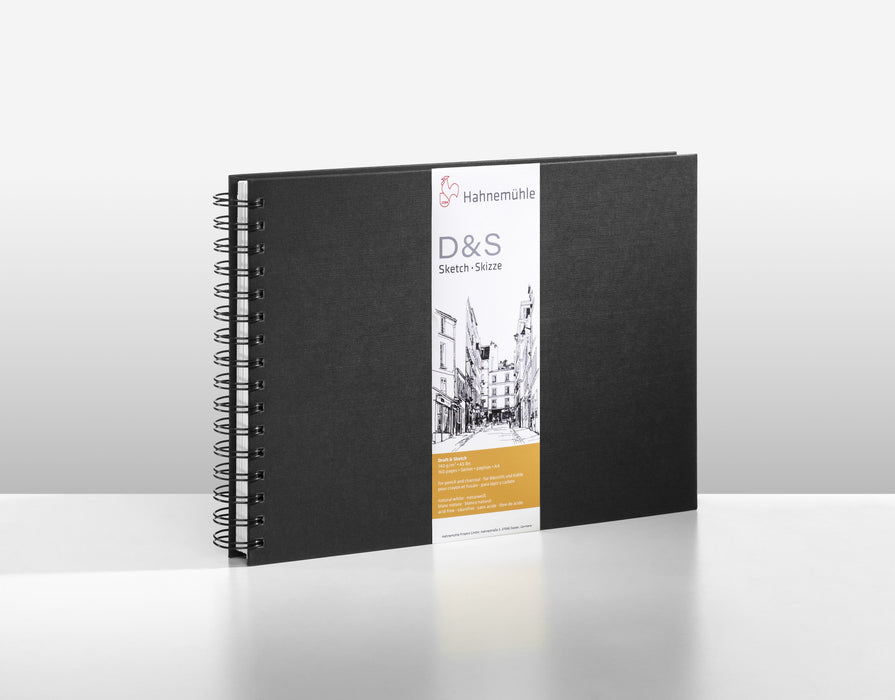 Hahnemühle Sketch Paper - Sketchbook D&S - 140 gsm - Spiraled-Binding - Black