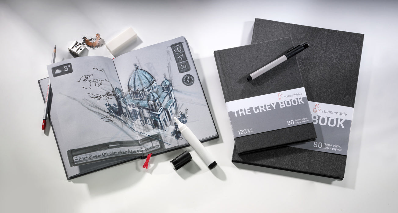 Hahnemühle The Grey Book - 120 gsm -  A5, and A4 - 40 Sheets / 80 Pages
