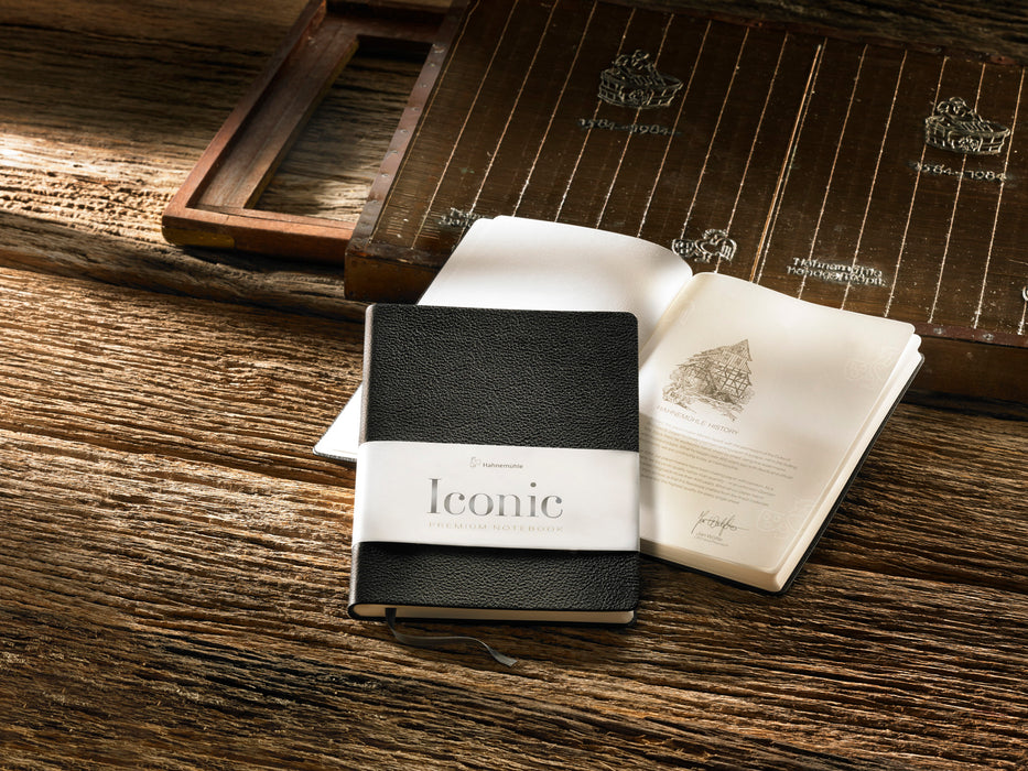 Hahnemühle Iconic Notebook - Black - A5 - 100 gsm - 96 Sheets / 192 Pages