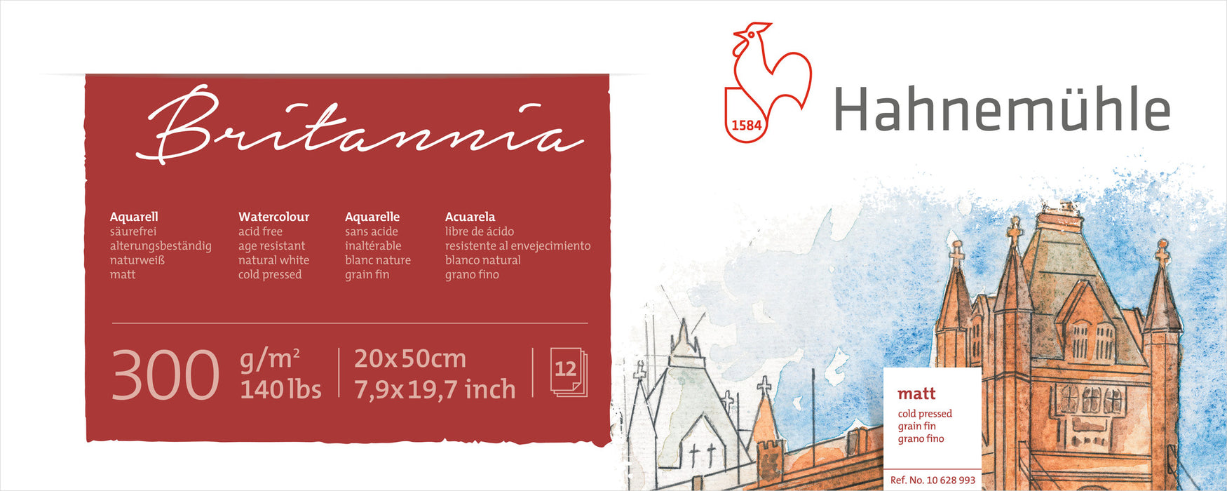 Hahnemühle Watercolour Paper - Britannia - 300 gsm - Cold-Pressed