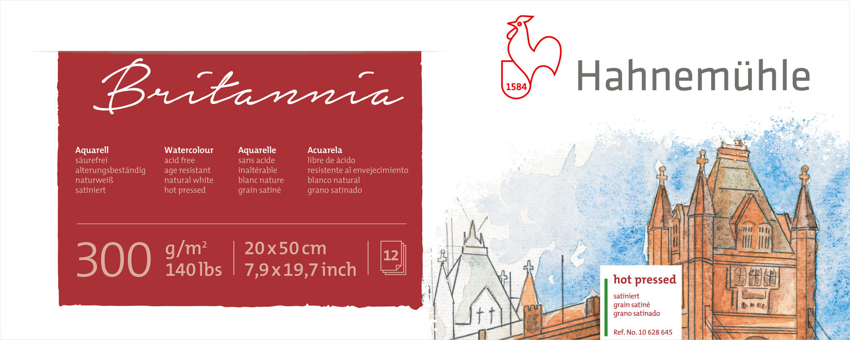 Hahnemühle Watercolour Paper - Britannia - 300 gsm - Hot-Pressed