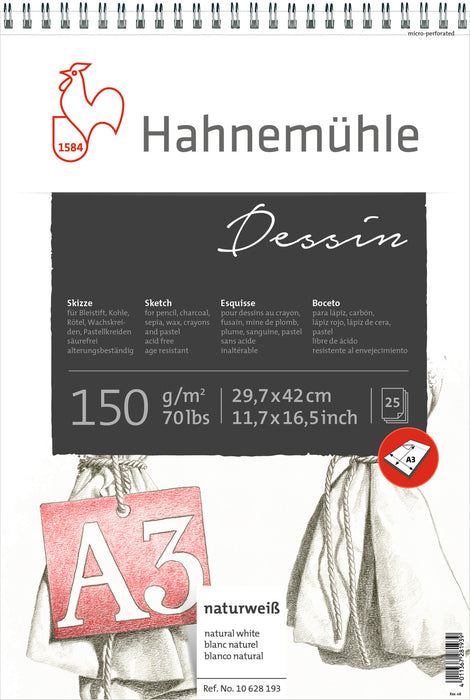 Hahnemühle Sketch Paper - Dessin - 150 gsm - Spiral-Bounded