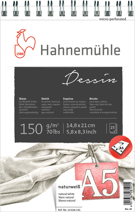 Hahnemühle Sketch Paper - Dessin - 150 gsm - Spiral-Bounded