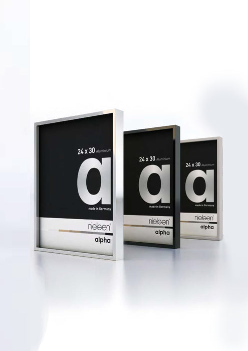 Nielsen Alpha 21cm x 29.7cm Aluminum Picture Frame - Silver & Black Matte - A4